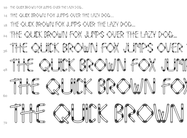 Straw Letters font waterfall